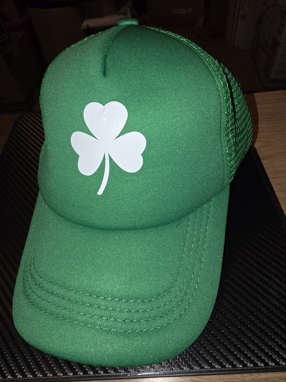2 Green St. Patrick's Day Shamrock/Clover Trucker Hat NWOT